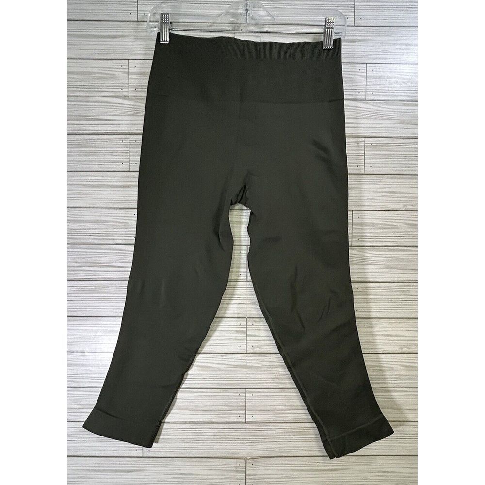 Lululemon Womens Green Elastic Waist Pull On Activewear Cropped Leggings Size 10